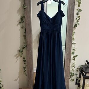 LuLus Chiron Navy Blue Evening Gown Dress